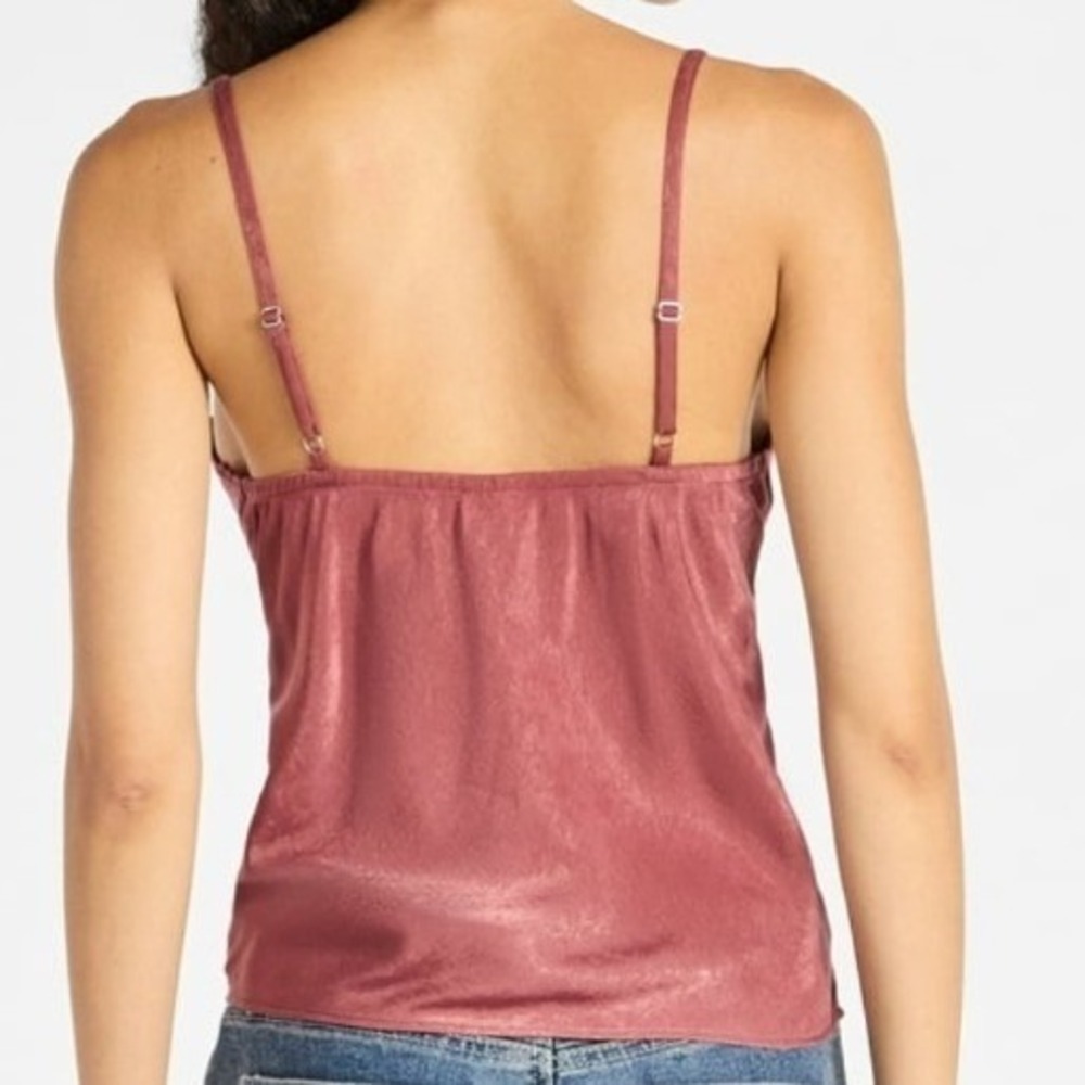 No Boundaries Lace Trim Satin Coquette Cami with Bow XL (16-18) Warm Rose NWT - Picture 3 of 11